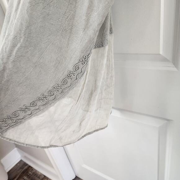 OSO Casuals Women's Grey Short Sleeve Top with Embroidery 1XL NWT - Picture 7 of 10